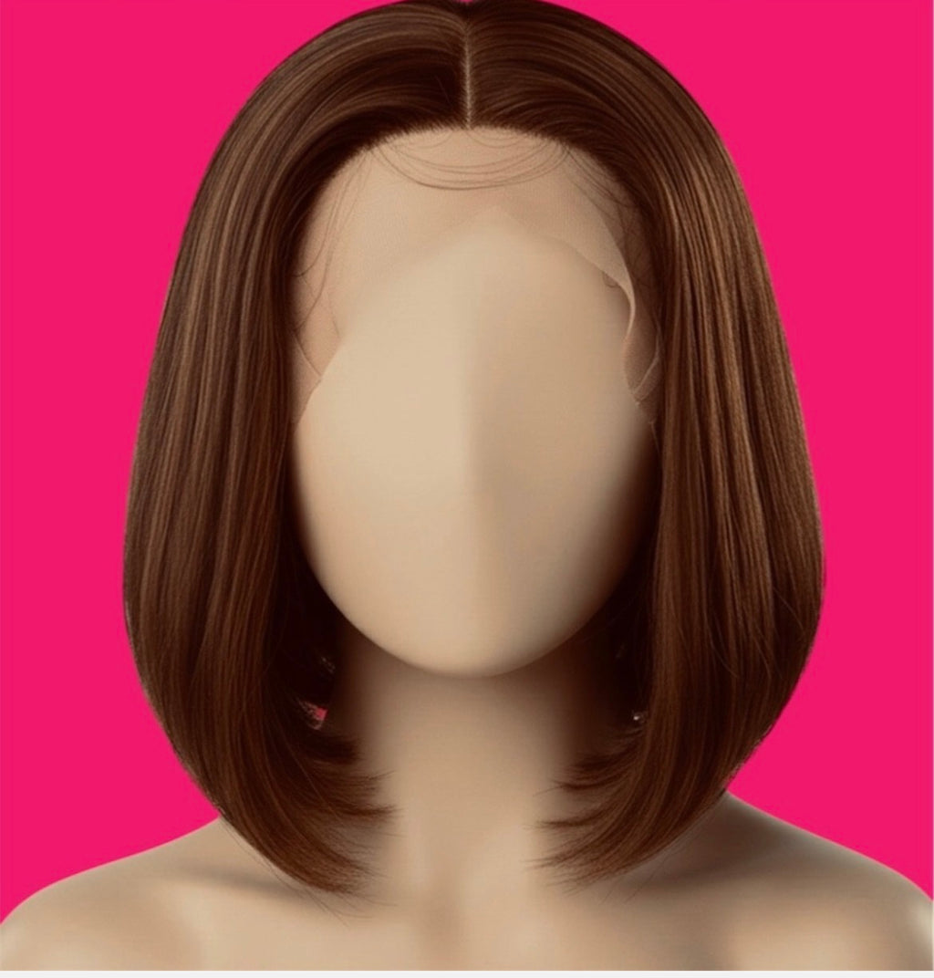 SENSATIONNEL Butta Lace Wig - HUMAN HAIR BLEND HD LACE Deep Parting Bob 10 inches