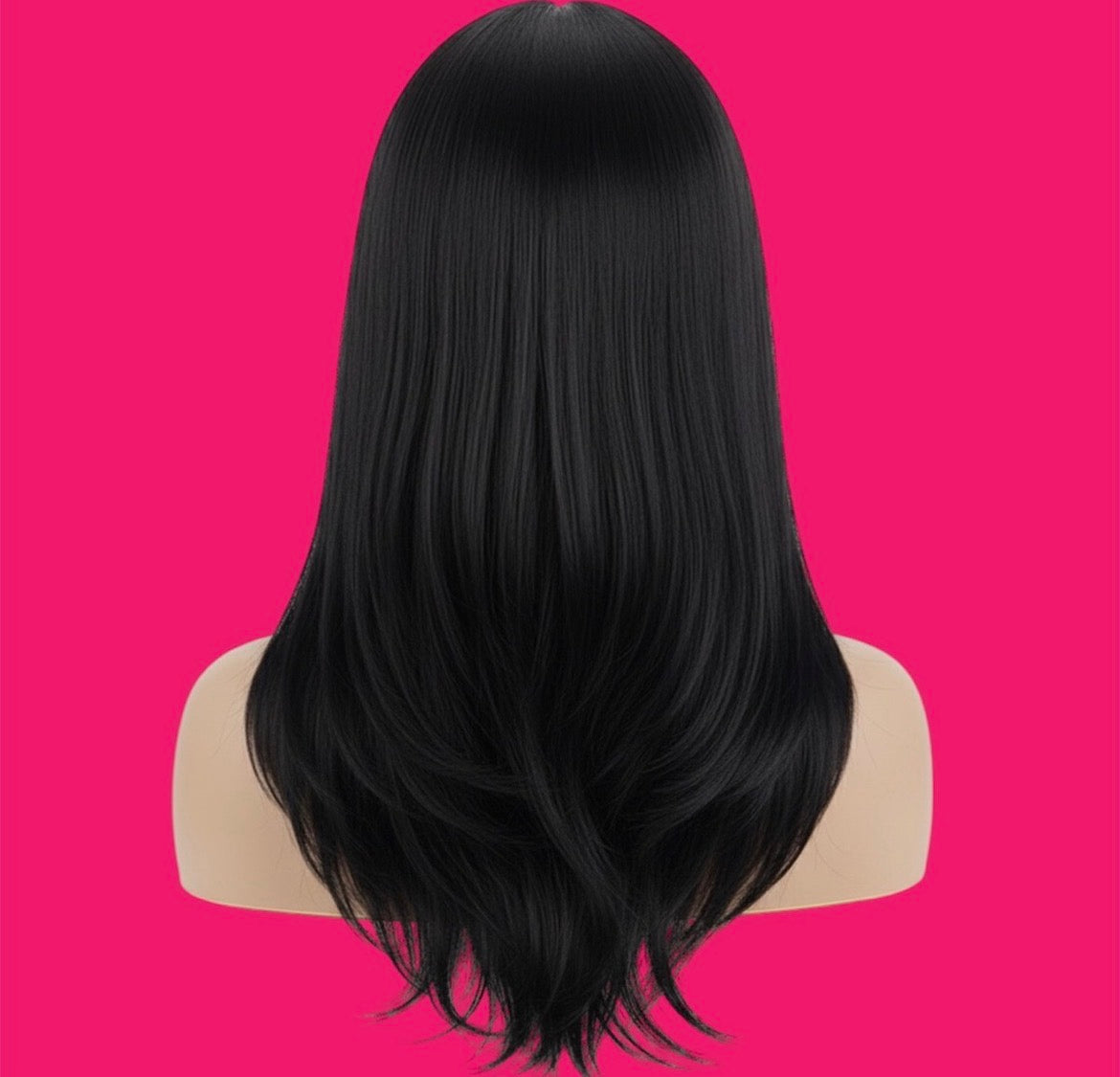 Shake-N-Go Black Layered Legacy HUMAN HAIR BLEND Full Wig - GENEVA 18 inches