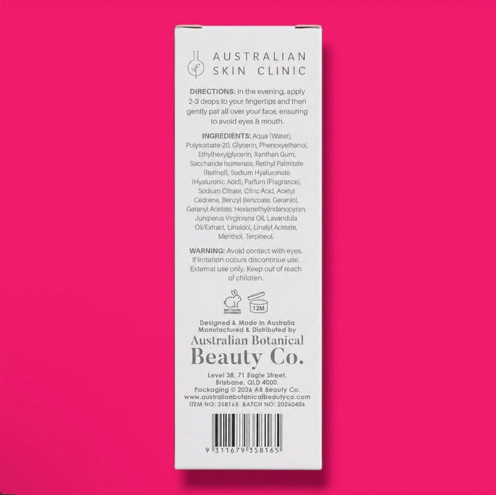 Australian Skin Clinic Retinol & Hyaluronic Acid Face Serum 1.69 fl oz