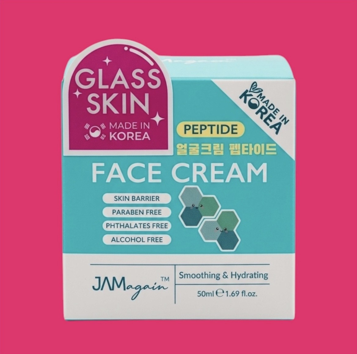 Glass Skin Peptide Face Cream Korean Hydrating Smoothing Barrier 1.69 fl oz