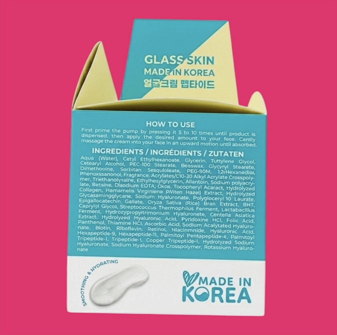 Glass Skin Peptide Face Cream Korean Hydrating Smoothing Barrier 1.69 fl oz