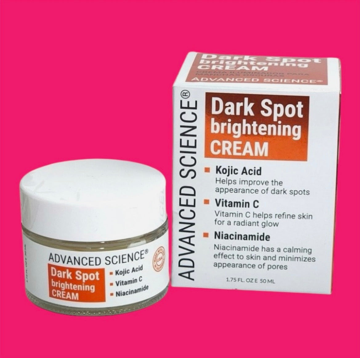 Advanced Science Dark Spot Brightening Cream Vitamin C Niacinamide 1.75 oz