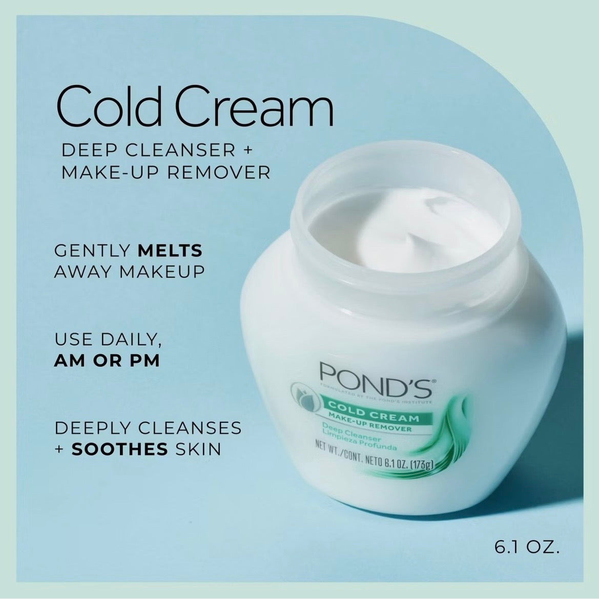 POND’S Fagrance-Free Cold Cream Cleanser & Make-Up Remover 6.1 oz