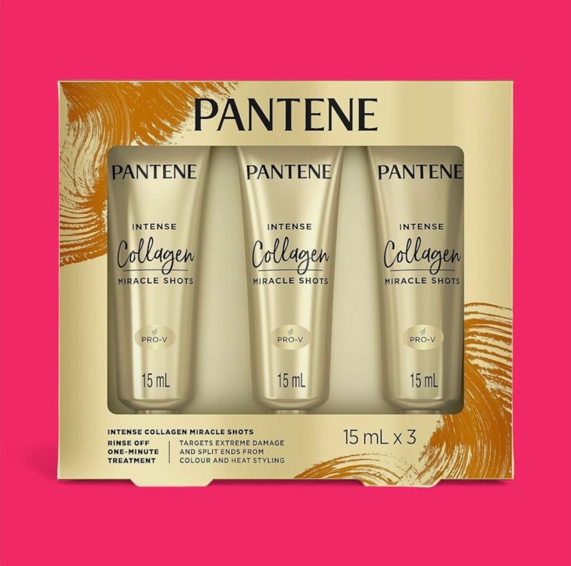 Pantene Intense Collagen Miracle Shots, 1 MINUTE HAIR TREATMENT (3PK) - 1.5 oz