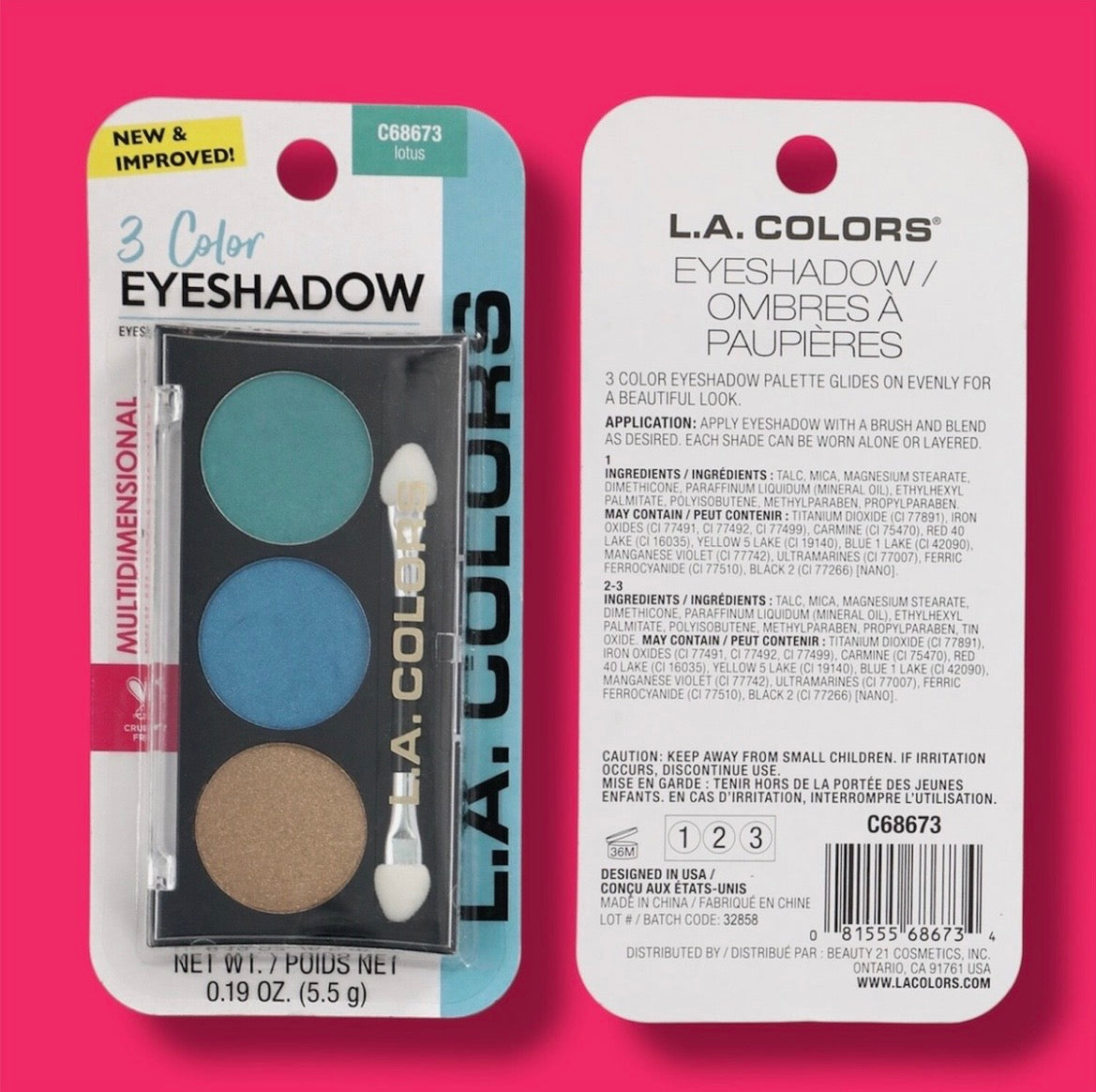 L.A. Colors Makeup 3 Color Eyeshadow, Multidimensional, 5.5g, CHOOSE YOUR SHADE