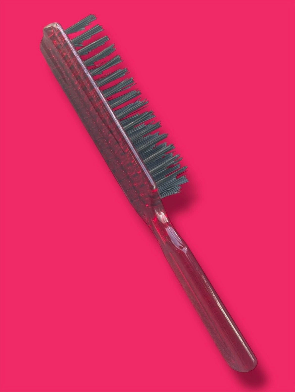 8 Inch Red Long Plastic Hair Styling Brush,Nylon Bristle
