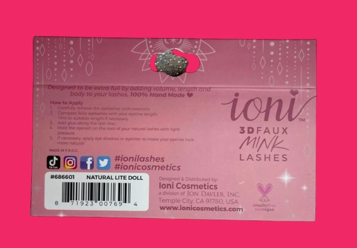 Ioni Real 3D Mink Makeup Cross False Natural Lite Eye Lashes 100% Handmade