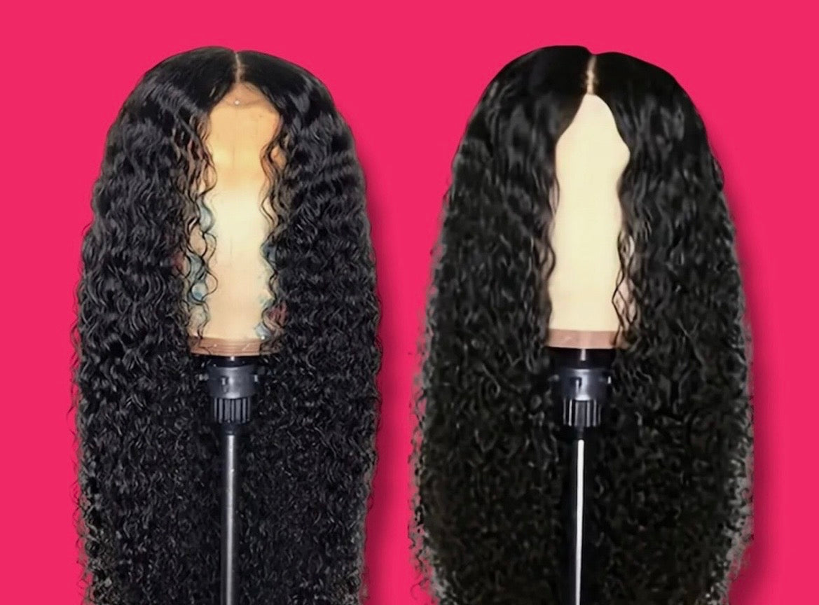 26 Inch Front Wig Lace Women's Brazilian Long Curly Wavy Hair Wig