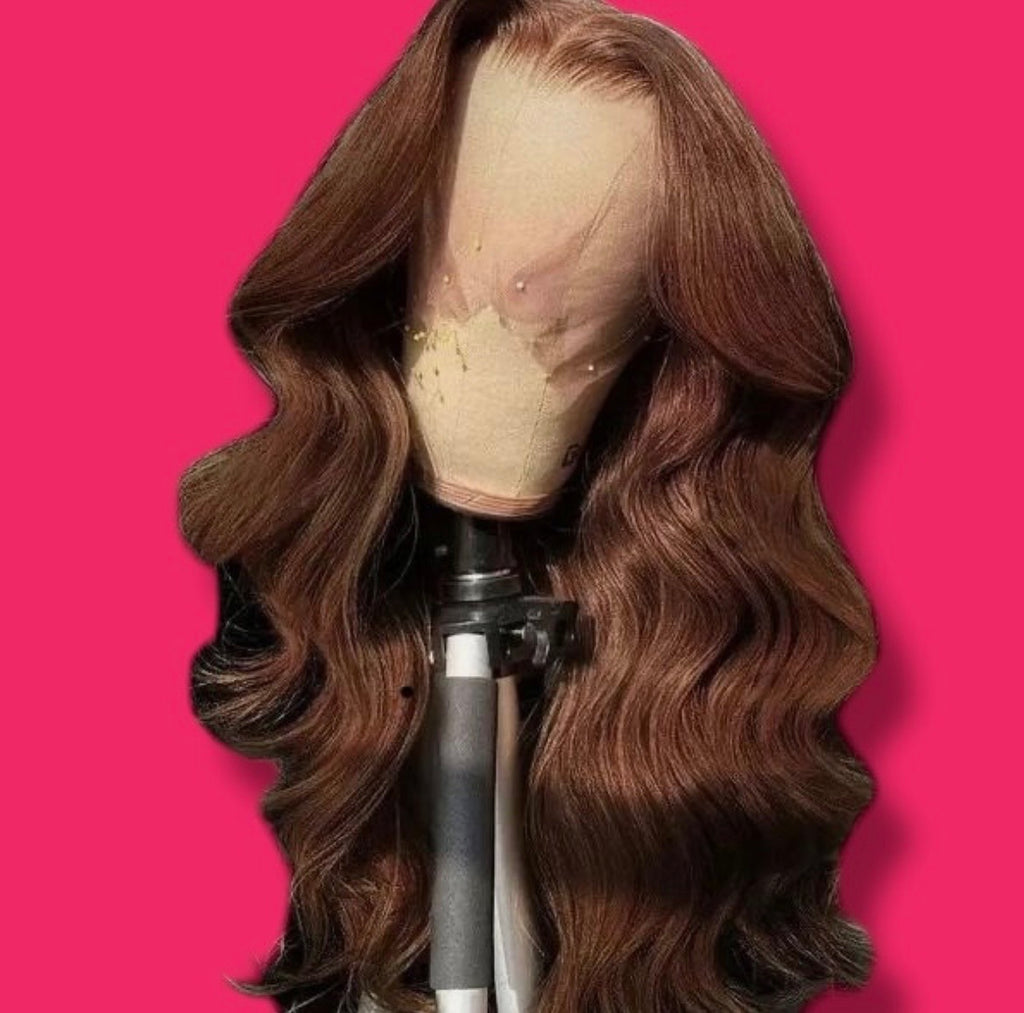 Long Luxurious Auburn HD Lace Front, Elegant, Body Wave Wig (28 inch)