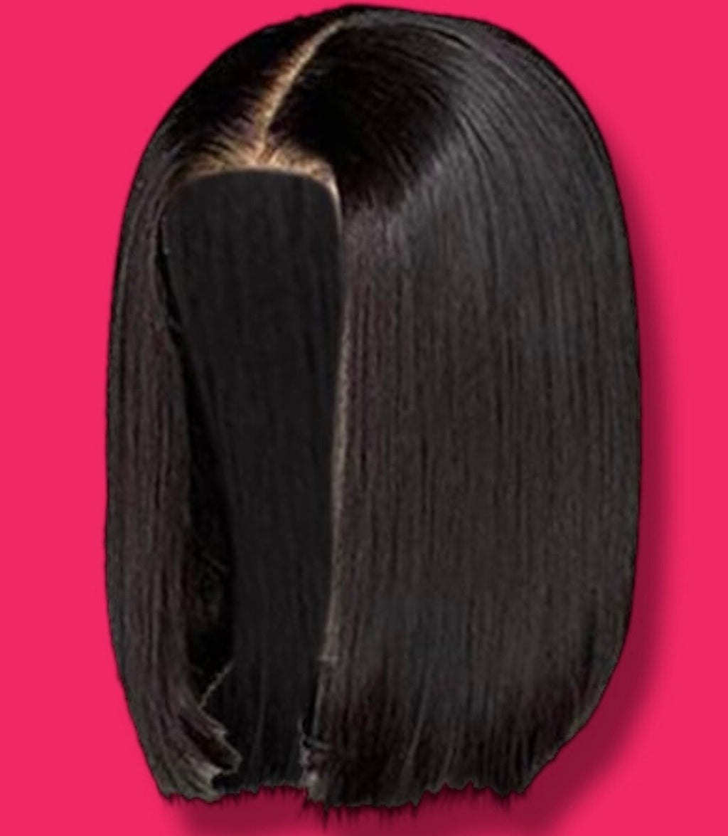 Short Luxurious Black Lace Front Bob, Soft, Elegant, Straight Wig (11.8 inch)