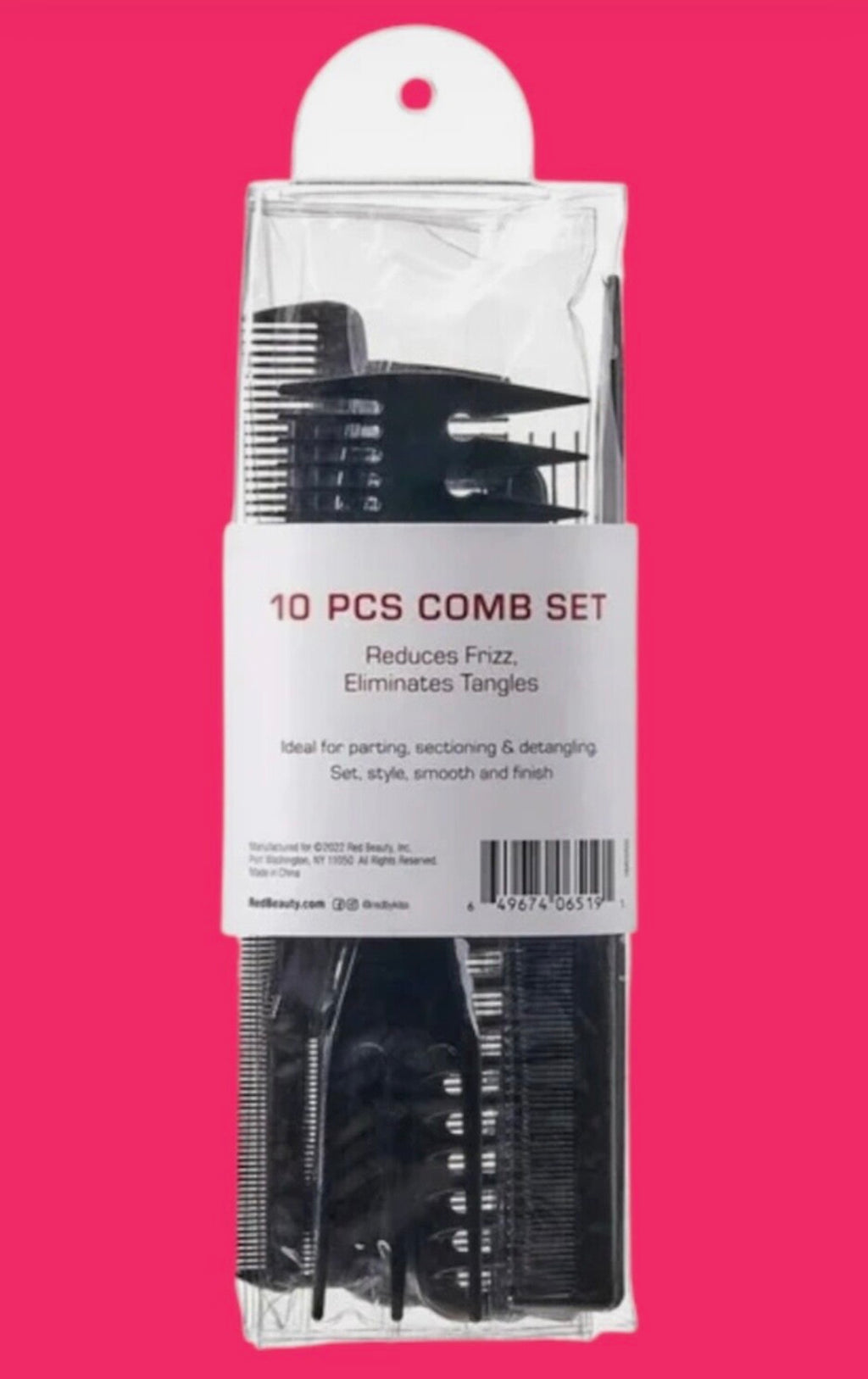 KISS Professional 10-pc Comb Set-Detangle & Style Assortment
