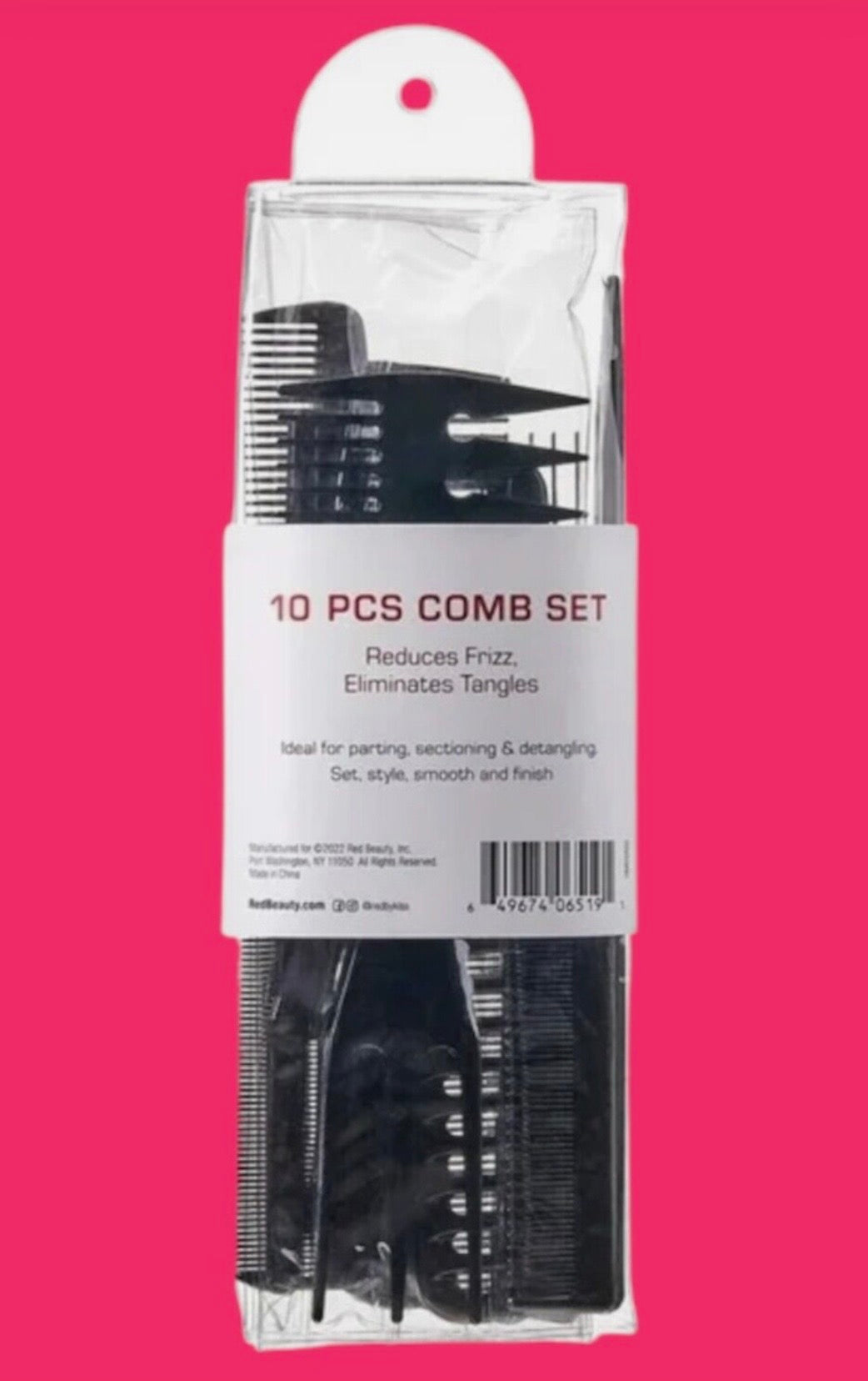 KISS Professional 10-pc Comb Set-Detangle & Style Assortment