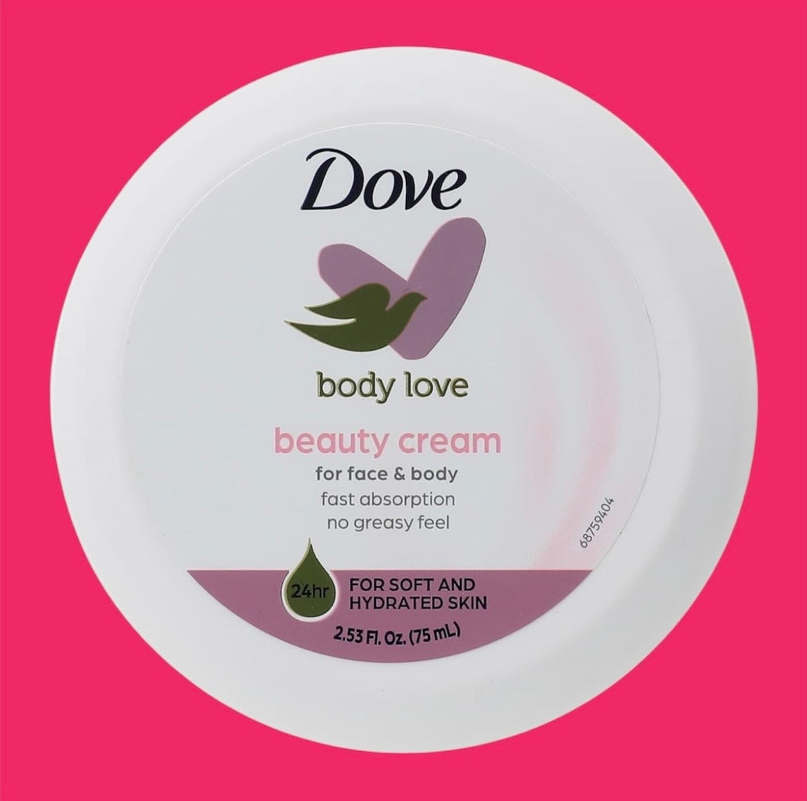Dove Body Love Beauty Moisturizing Cream 2.53oz for Complete Daily Skin Care